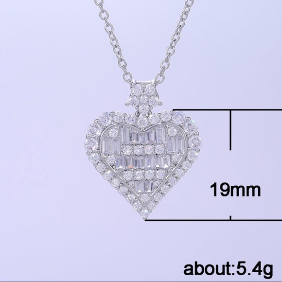 NEW 925 STERLING SILVER DIAMOND PENDANT NECKLACE - Picture 4 of 8